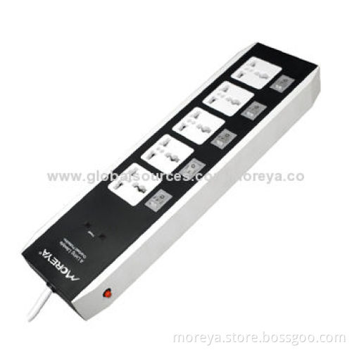 Power Strip of Universal Standard, 5 Individual Outlets, Extension Cord, Overload Protection